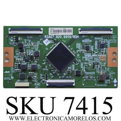 T-CON PARA TV TOSHIBA / NUMERO DE PARTE 289127 / RSAG7.820.9959/ROH / E303981 / PANEL HD750Y1U71-TAL2K2\S0\GM\CKD3A\ROH / DISPLAY HV750QUB-F90 / MODELO 75C350KU 75C350U	